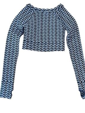 Free People Movement Chevron Long Sleeve Crop Top Small